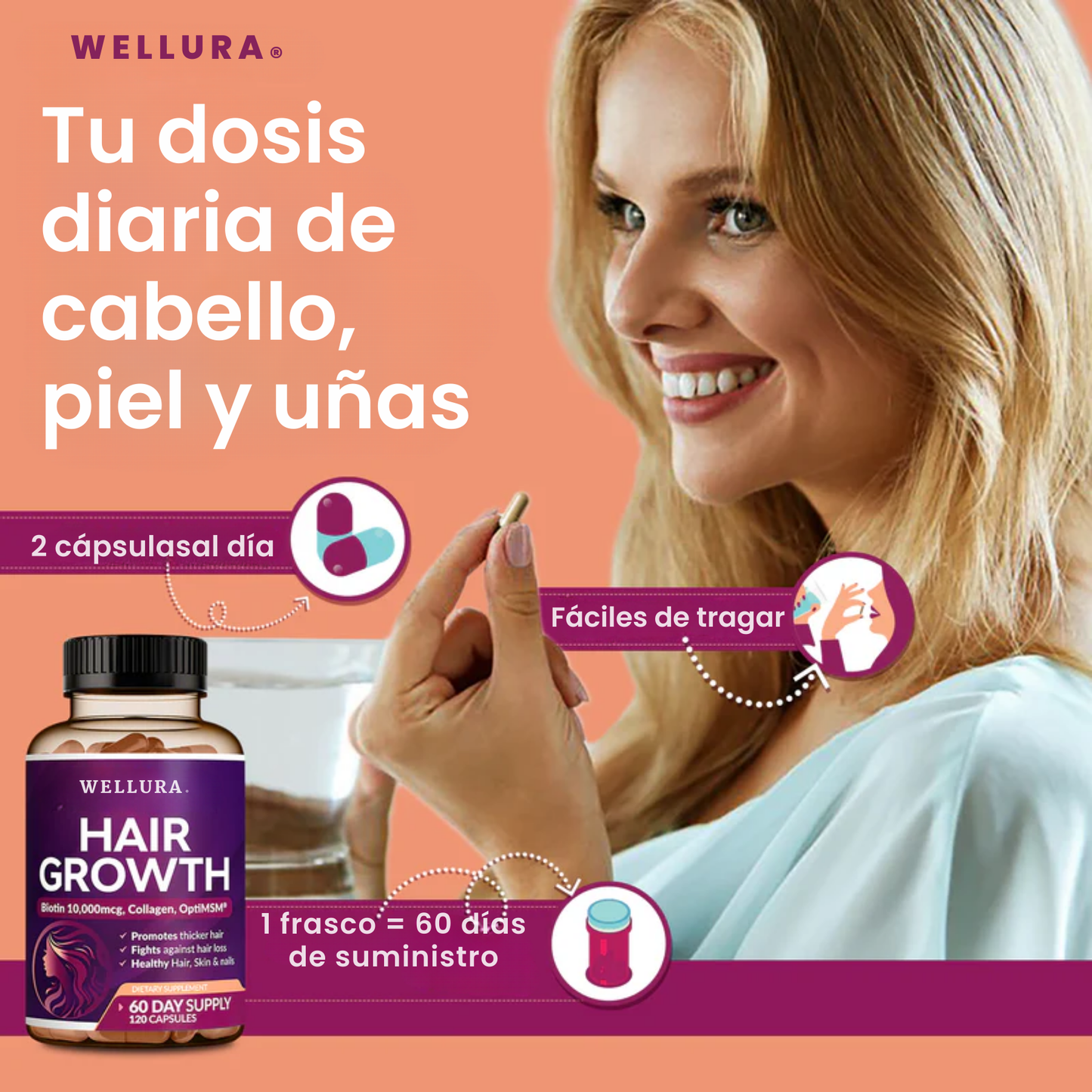 Vitaminas para el Crecimiento del Cabello