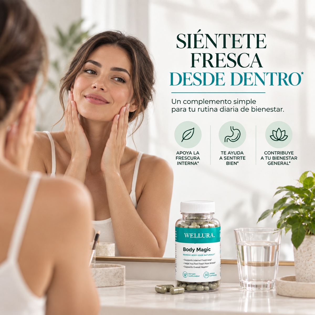 WELLURA® Body Magic — Cápsulas de Clorofila Antiolor y Desintoxicantes