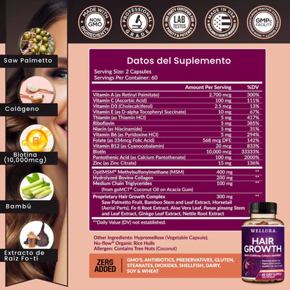 Vitaminas para el Crecimiento del Cabello