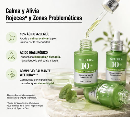 Wellura Serum Ácido Azelaico e Hialurónico, 30ml