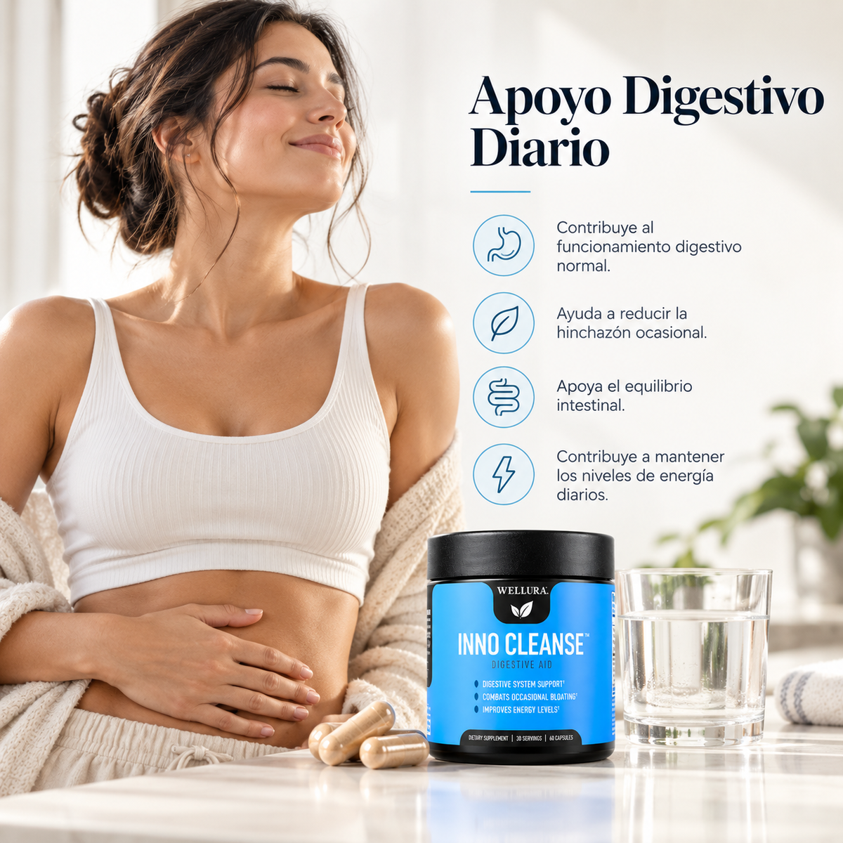 Wellura Inno Cleanse – Desintoxicación Natural de 14 Días para el Intestino, Suplemento Digestivo Sin Gluten