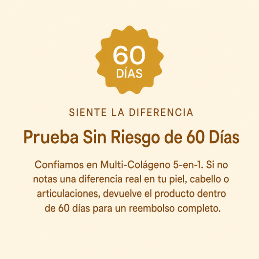 Multi-Colágeno 5-en-1 — garantía de devolución de 60 días